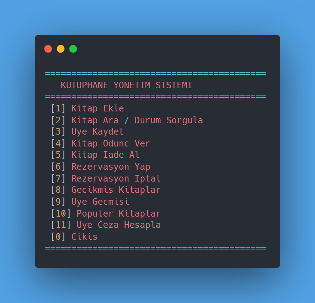 Kütüphane Yönetim Sistemi